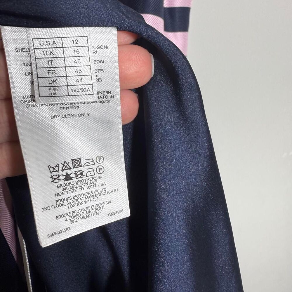 Zac Posen for Brooks Brothers Silk Striped Shift Dress. Red Fleece Cocktail Work - Picture 6 of 11